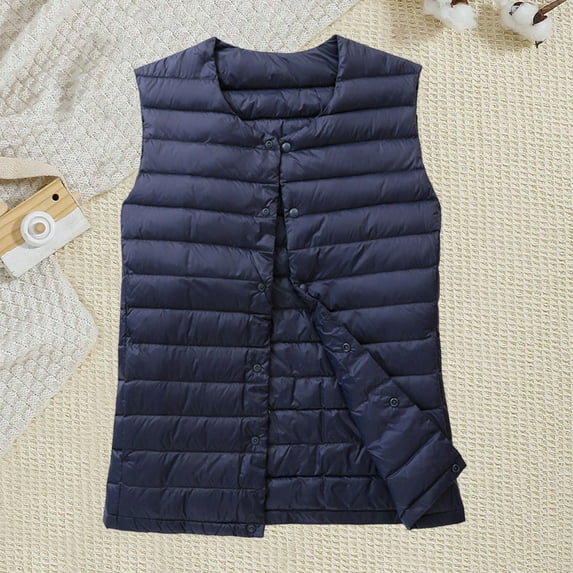 AUNVITO Women's Lightweight Down Vest Quilted Sleeveless Warm Tank Top Casual and Stylish Winter Outerwear