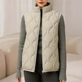 thumbnail image 1 of AUNVITO Women's Lightweight Down Vest Stand Collar Sleeveless Warm White Duck Down Casual and Stylish, 1 of 6