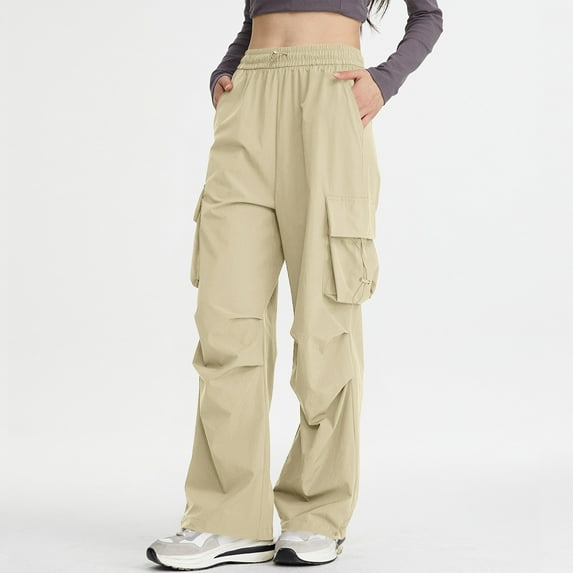 AUNVITO Women's Lightweight Hiking Travel Pants Stretch Nylon Spandex Elastic Waist Casual Outdoor Trousers