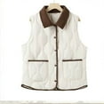 thumbnail image 1 of AUNVITO Women's Lightweight Quilted Sleeveless Vest Stand Collar Button Pocket Solid Color Thermal Outerwear, 1 of 8
