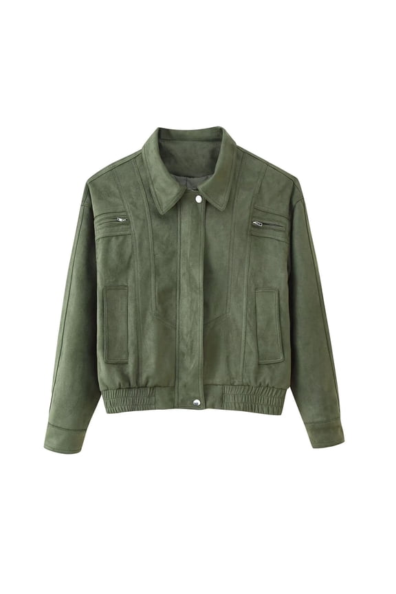 Women's Loose Fit Casual Jacket Lightweight Nylon Spandex Blend Long Sleeve Windbreaker For Fall Outdoor Activities