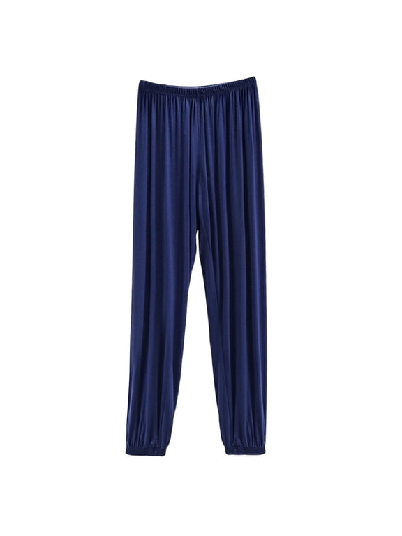 Women's Loose Fit Cuffed Pajama Pants All-Season Solid Color Modal Cotton Blend Casual Lounge Homewear Comfortable Sleepwear
