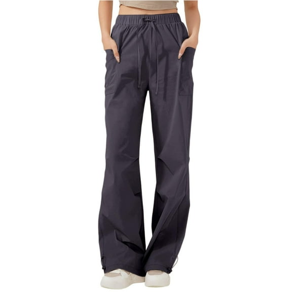 AUNVITO Women's Loose Fit High Waist Cargo Pants Hiking Elastic Stretch Nylon Spandex Casual Outdoor Utility Trousers