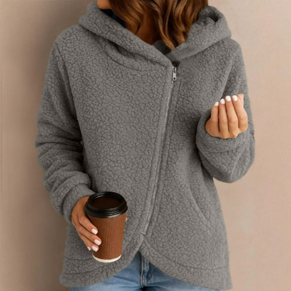 AUNVITO Women's Loose Fit Windbreaker Hooded Zipper Jacket with Matte Nylon & Spandex, Casual Solid Color Outdoor Coat for Comfort Stretch