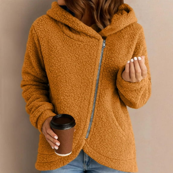 AUNVITO Women's Loose Fit Windbreaker Hooded Zipper Jacket with Matte Nylon & Spandex, Casual Solid Color Outdoor Coat for Comfort Stretch