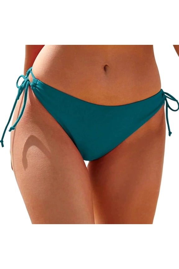 Women's Low Rise Tie Side Bikini Swimwear Solid Color Beach Triangl