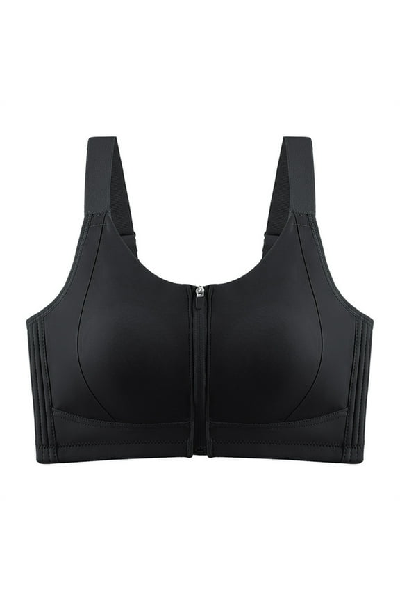 Women's Minimizer Bra Front Zipper Lift & Shape Support Push Up No Sagging Side Coverage All-Day Comfort Black/Beige/White