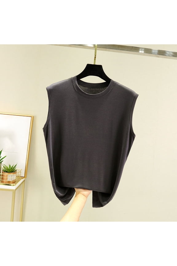 Women's Modal Blend Tank Top Sleeveless Round Neck Casual and Fashionable