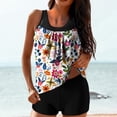 thumbnail image 1 of AUNVITO Women's Modest High Waist Printed Tankini Two Piece Swimsuit with Removable Padding Tummy Control Fashion Swimwear, 1 of 5