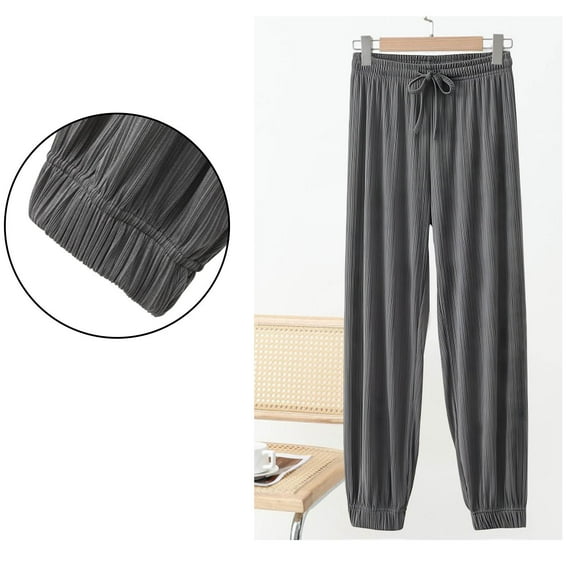 AUNVITO Women's Pajama Pants Loose Fit Elastic Waistband Cuffed Ankles Casual and Comfortable Style