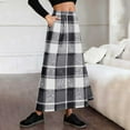 thumbnail image 1 of AUNVITO Women's Plaid Skirt with Elastic Waist and Functional Pockets Classic and Versatile Style, 1 of 7