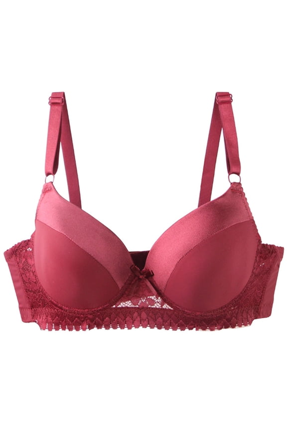 Women's Plus Size A Cup Bra Seamless Smooth Lace Trim Push Up Stylish and Supportive Everyday Wear