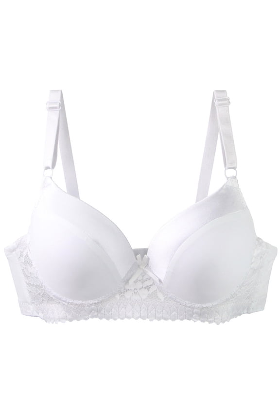 Women's Plus Size C Cup Seamless Lace Underwire Push Up Bra Stylish and Supportive Design