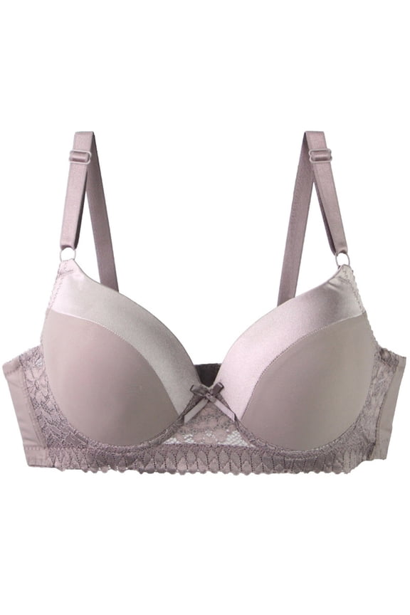 Women's Plus Size C Cup Seamless Lace Underwire Push Up Bra Stylish and Supportive Design