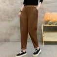 thumbnail image 1 of AUNVITO Women's Plus Size High Waisted Casual Pants - Elastic Waist Loose Fit Oversized Solid Color Long Beach Holiday Soft Cotton Spandex, 1 of 5