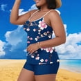 thumbnail image 1 of AUNVITO Women's Plus Size Tankini Swimsuit Two-Piece Strapless Top with Bra Pads Casual Comfortable Solid Color Beachwear, 1 of 6