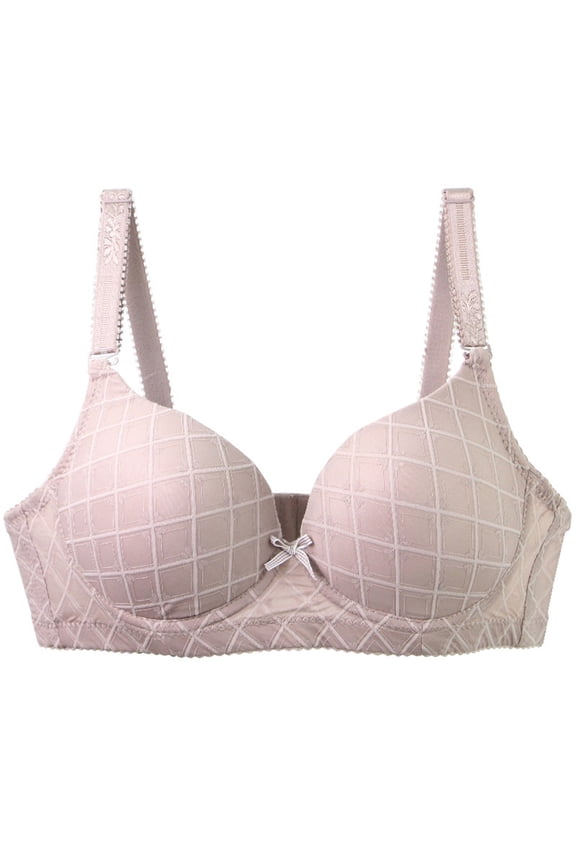 Women's Plus Size Underwire Push-Up B Cup Bra with Stylish Jacquard Design for Stylish and Supportive Fit