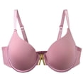 thumbnail image 1 of AUNVITO Women's Plus Size Underwire Push Up Demi Cup Seamless Bra with Metal Hook Stylish Comfortable Everyday, 1 of 4