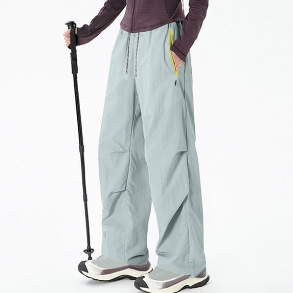 AUNVITO Women's Quick-Dry Cargo Pants Adjustable Waist Paratrooper Design Loose Fit Outdoor Workwear Long Pants