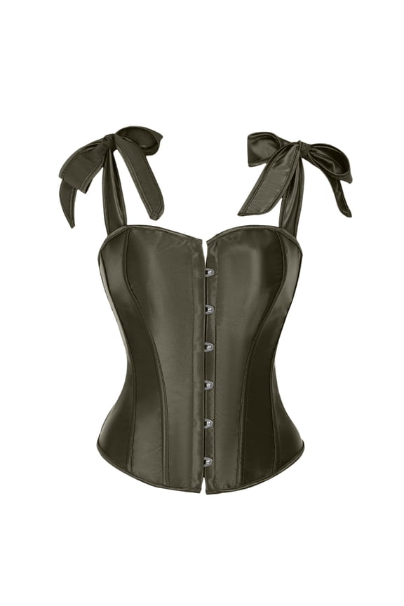 Women's Satin Corset Top Strapless Boned Bustier with Tie Details Stylish and Form-Fitting for Body Shaping