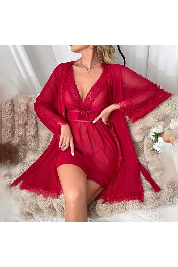 Women's Sensual Lingerie Nightgown Mesh Transparent Backless Sleepwear Elegant and Sensual Design