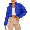 thumbnail image 1 of AUNVITO Women's Short Puffer Coat Winter Warm Quilted Lightweight Casual Cotton Jacket, 1 of 5