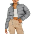 thumbnail image 1 of AUNVITO Women's Short Puffer Coat Winter Warm Quilted Lightweight Casual Cotton Jacket, 1 of 5