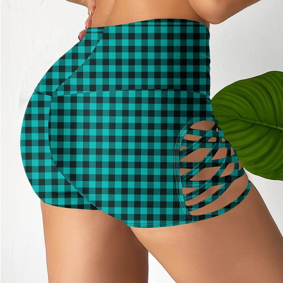 AUNVITO Women's Shorts Elastic Waistband Side Cut-Outs Casual Comfortable Shaping Lightweight Breathable