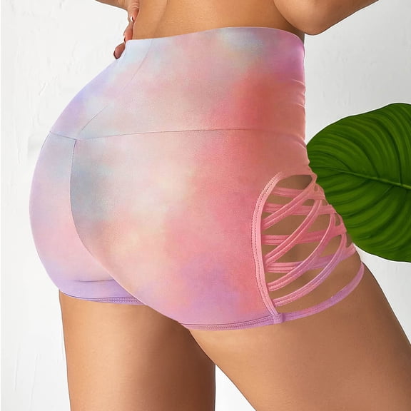 AUNVITO Women's Shorts Elastic Waistband Side Cut-Outs Casual Comfortable Shaping Lightweight Breathable