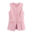 thumbnail image 1 of AUNVITO Women's Sleeveless Blazer Vest Round Neck Button Front Casual Business Chic-Style Fashion Sporty, 1 of 3