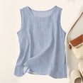 thumbnail image 1 of AUNVITO Women's Sleeveless Tank Top Round Neck Stripe Pattern Summer Essential Versatile Style, 1 of 4