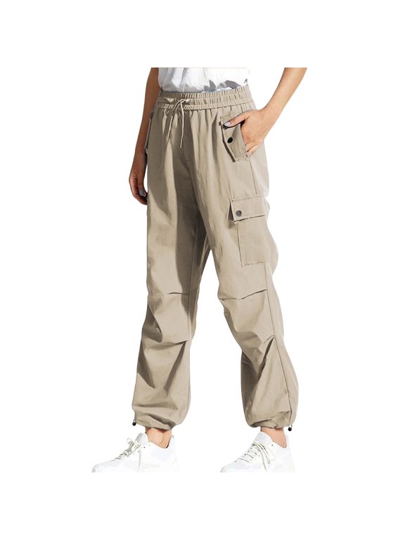 Women's Soft Stretch Straight Leg Cargo Pants with Button Pocket Comfortable Work Pants Casual Utility Trousers for All Seasons
