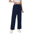 thumbnail image 1 of AUNVITO Women's Solid Color Corduroy Pants with Pockets and Elastic Waist Casual Comfortable Style, 1 of 5