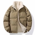 thumbnail image 1 of AUNVITO Women's Solid Color Quilted Parka Stand Collar Double Pocket Hoodless Winter Coat Casual Outerwear, 1 of 4