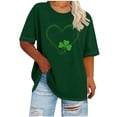 thumbnail image 1 of AUNVITO Women's St. Patrick's Day T-Shirt Plus Size Round Neck Short Sleeve with Holiday Print Casual Festive Style, 1 of 4