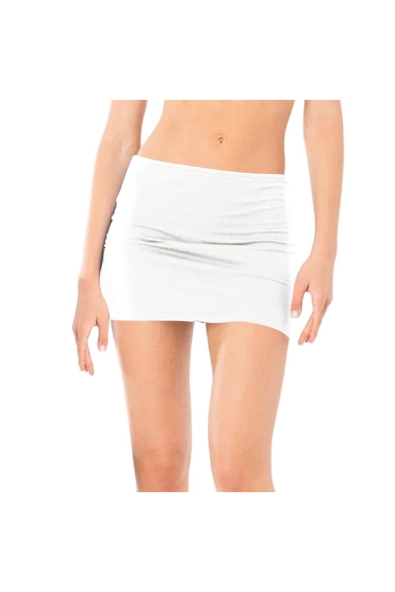 Women's Stretchy High Waist Mini Bodycon Skirt Solid Color Polyester Spandex Casual Y2K Party Wear