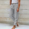 thumbnail image 1 of AUNVITO Women's Stripe Print Drawstring Casual Elastic Waist Loose Fit Pockets Comfortable Long Pants Vintage Y2K, 1 of 6