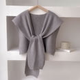 thumbnail image 1 of AUNVITO Women's Striped Knit Shawl Hooded Cape with Sleeves Versatile and Stylish for All Seasons, 1 of 5