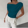 thumbnail image 1 of AUNVITO Women's Summer Tank Top Asymmetric Shoulder Sleeveless V-Neck Fitted Casual Minimalist Style, 1 of 4