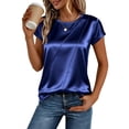 thumbnail image 1 of AUNVITO Women's T-Shirt Round Neck Short Sleeve Casual and Comfortable Soft Breathable Top, 1 of 7