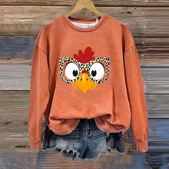 AUNVITO Women's Thanksgiving Sweatshirt Long Sleeve Loose Fit with Thanksgiving Print Casual and Cozy Fall Style