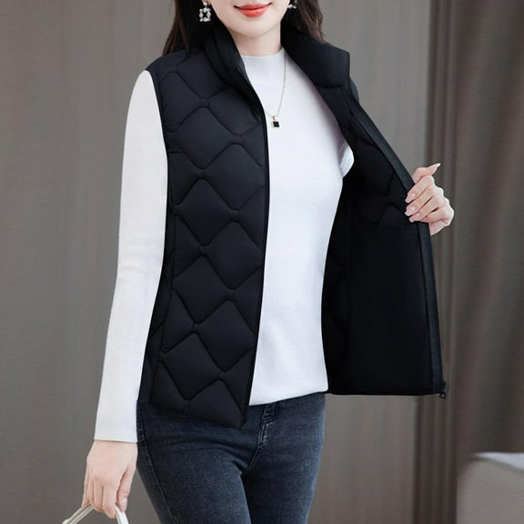 AUNVITO Women’s Thermal Fleece Vest Sleeveless Full-Zip Cardigan Casual Loungewear