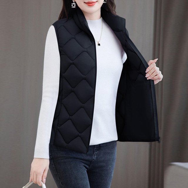 AUNVITO Women’s Thermal Fleece Vest Sleeveless Full-Zip Cardigan Casual Loungewear