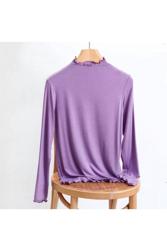 Women's Turtleneck Top Long Sleeve Slim Fit Casual Basic Essential