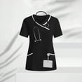 thumbnail image 1 of AUNVITO Women's V-Neck Nursing-Style Shirt Short Sleeve Uniform Top Professional Medical Scrub, 1 of 9