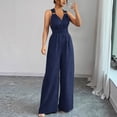 thumbnail image 1 of AUNVITO Women's V Neck Sleeveless Jumpsuit Casual and Fashionable Style, 1 of 7