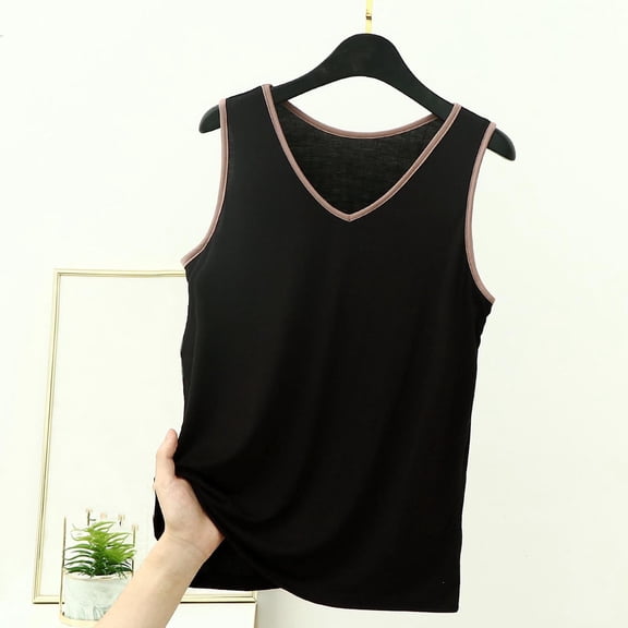 AUNVITO Women's V-Neck Sleeveless Tank Top Soft Breathable Casual and Trendy