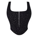 thumbnail image 1 of AUNVITO Women's V-Neck Spaghetti Strap Bodysuit with Peplum Hem Corset Style Shapewear Elegant and Stylish, 1 of 8