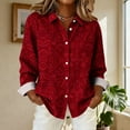 thumbnail image 1 of AUNVITO Women's Valentine's Day Shirt Long Sleeve Turn-Down Collar with Valentine Print and Button Front Casual and Romantic Style, 1 of 5