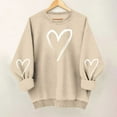 thumbnail image 1 of AUNVITO Women's Valentine's Day Sweatshirt Long Sleeve Round Neck with Heart-Shaped Print Casual and Fashionable Style, 1 of 6